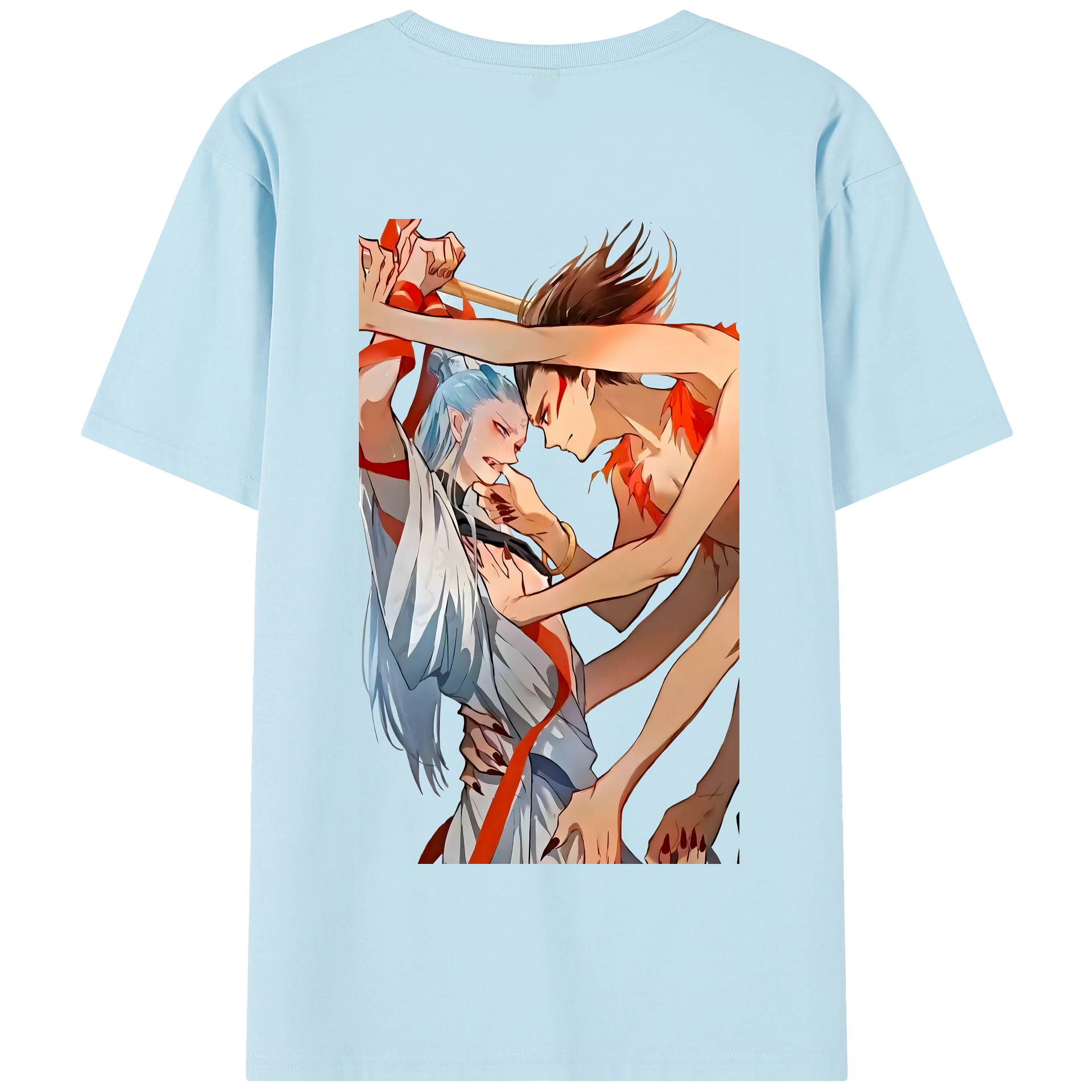 （画像用） Ne Zha 2 ナタ 魔童の大暴れ 綿100％半袖Tシャツ（背面プリント）